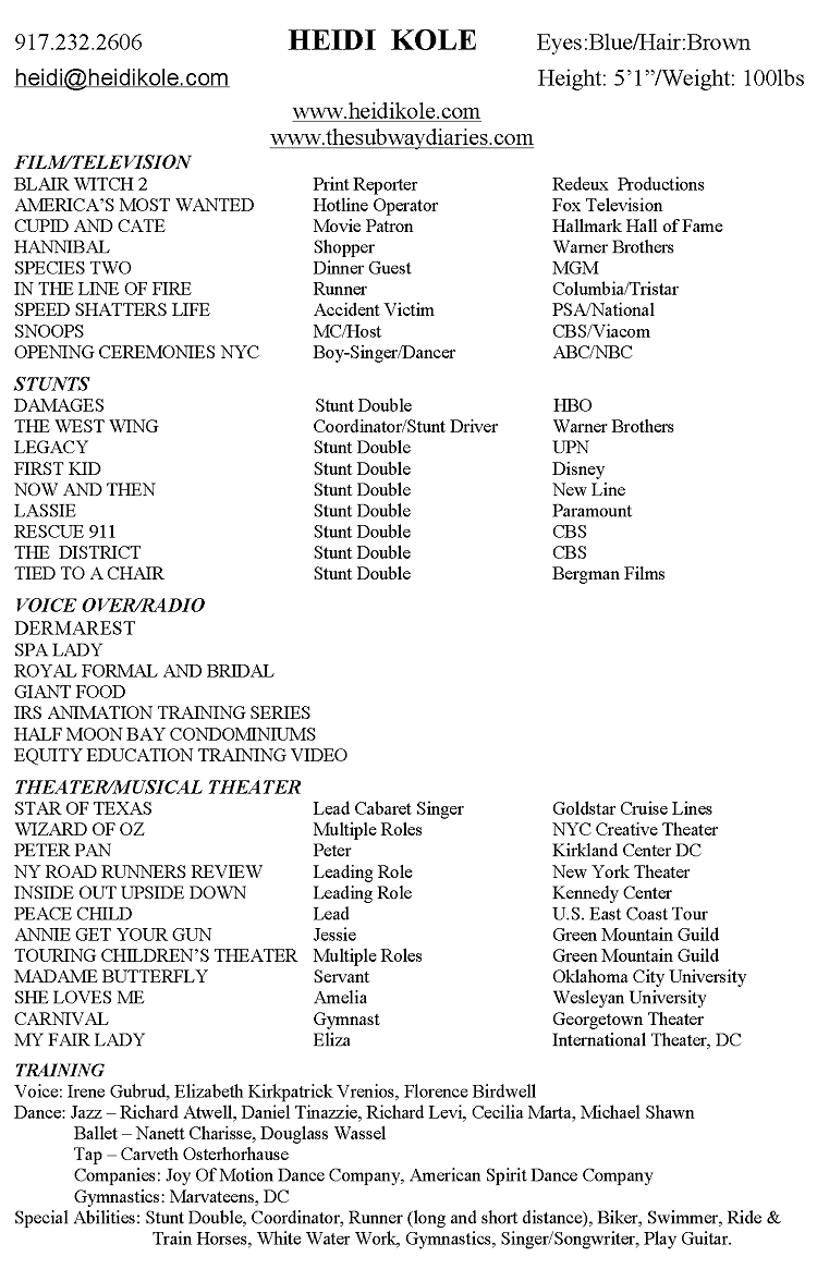 Heidi Kole Resume